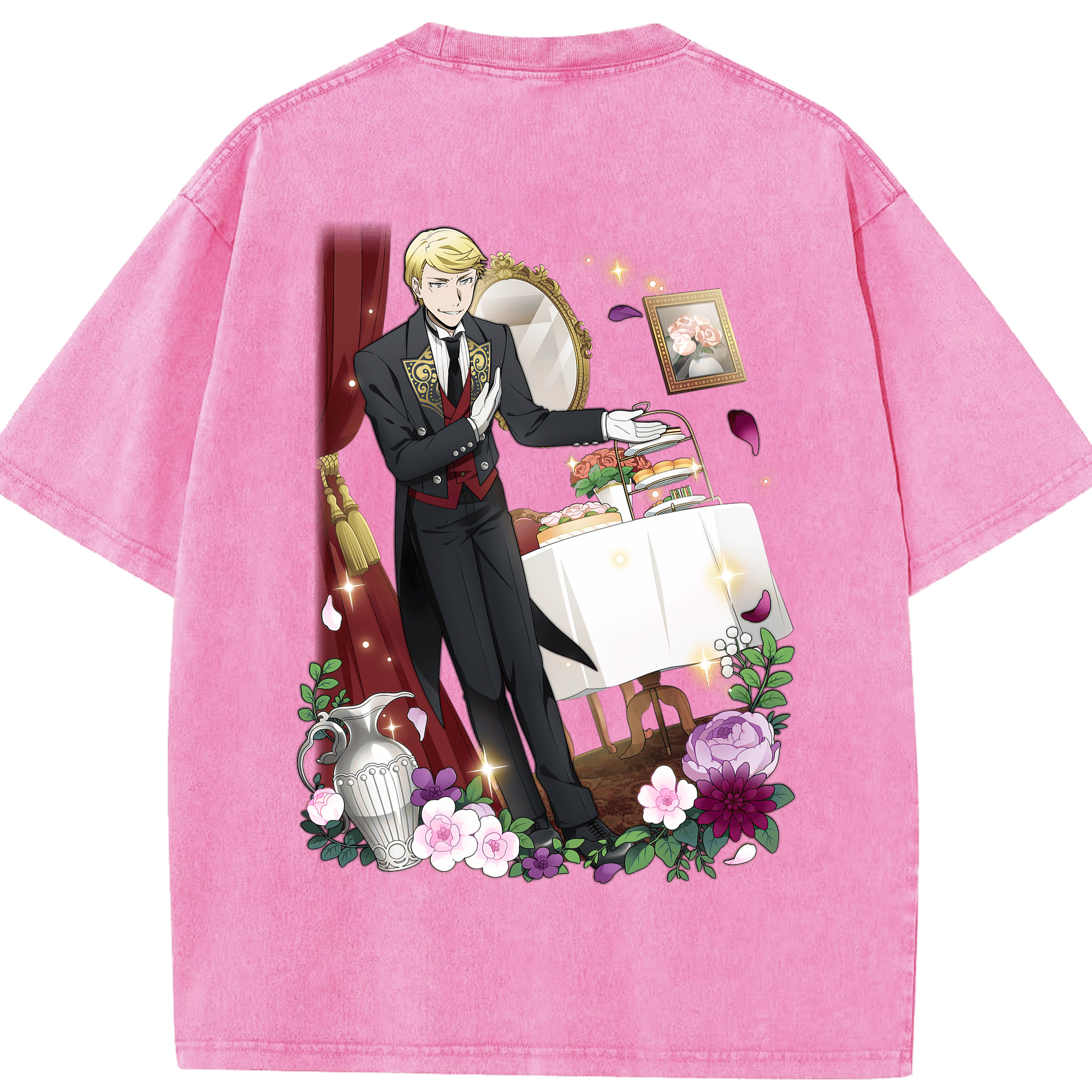 （画像用） 文豪ストレイドッグス Bungo Stray Dogs 綿100% ヴィンテージ風 半袖Tシャツ（背面プリント）